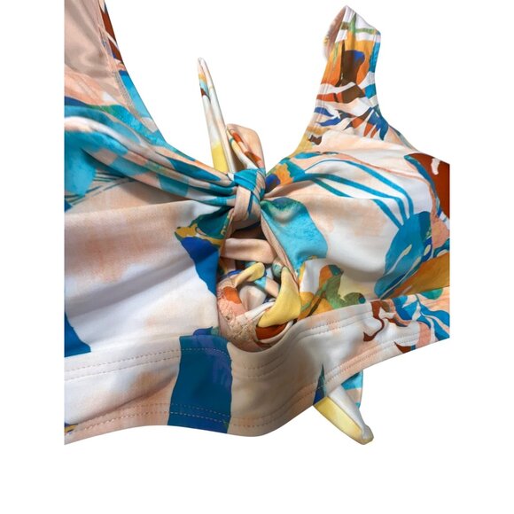 Plus Size 3X Lysa Tie Front Bikini Set With Abstract Print Fully Lined NWOT - Picture 6 of 9